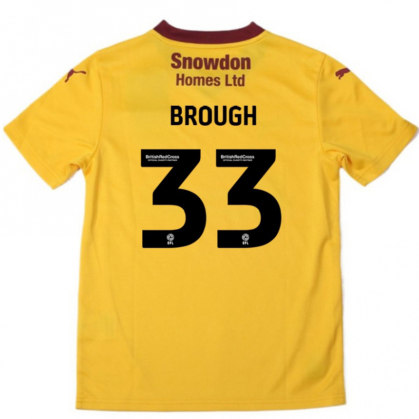 Vaikiškas Patrick Brough #33 Oranžinė Burgundija Išvykos Marškinėliai 2024/25 T-Shirt