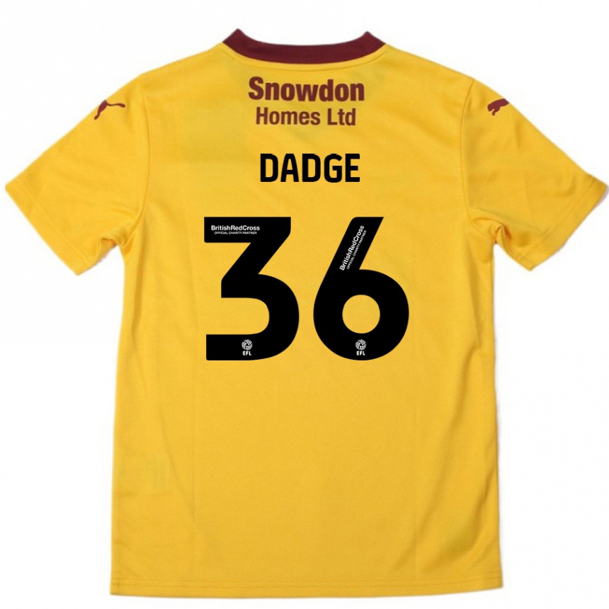 Vaikiškas James Dadge #36 Oranžinė Burgundija Išvykos Marškinėliai 2024/25 T-Shirt