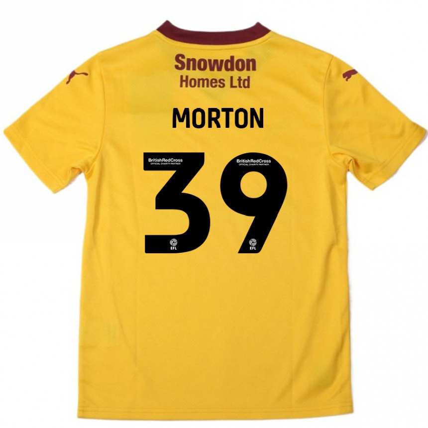 Vaikiškas Callum Morton #39 Oranžinė Burgundija Išvykos Marškinėliai 2024/25 T-Shirt