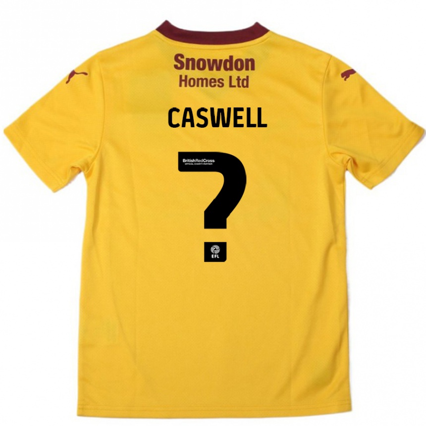 Vaikiškas Jordan Caswell #0 Oranžinė Burgundija Išvykos Marškinėliai 2024/25 T-Shirt