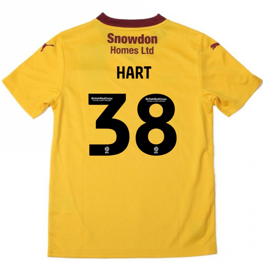 Vaikiškas Jamari Hart #38 Oranžinė Burgundija Išvykos Marškinėliai 2024/25 T-Shirt