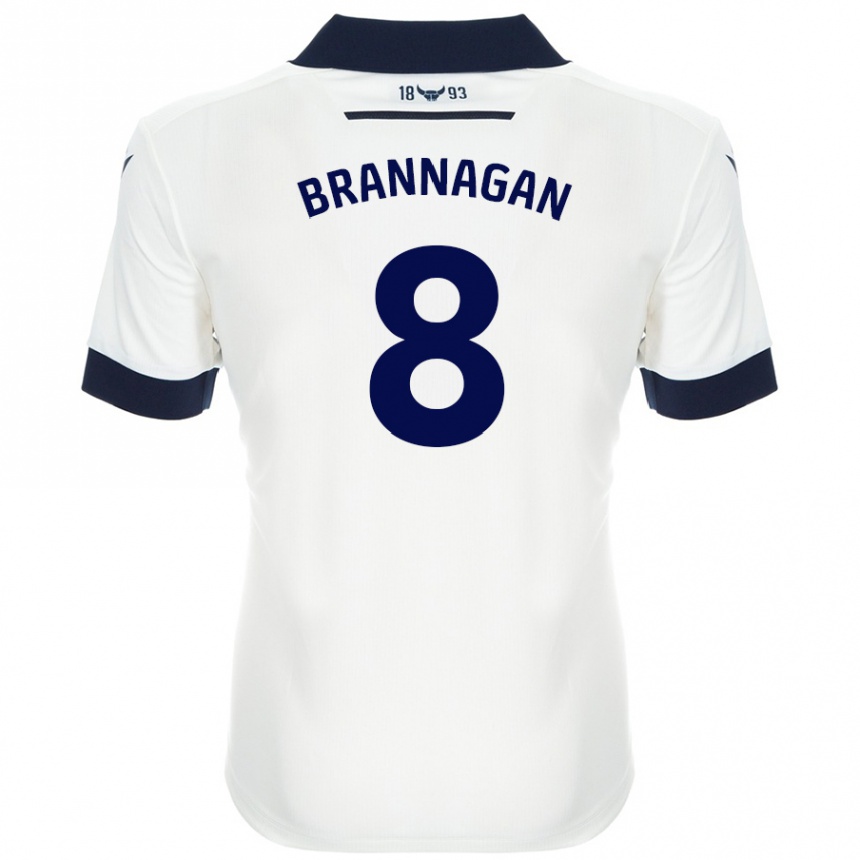 Vaikiškas Cameron Brannagan #8 Balta Tamsiai Mėlyna Išvykos Marškinėliai 2024/25 T-Shirt