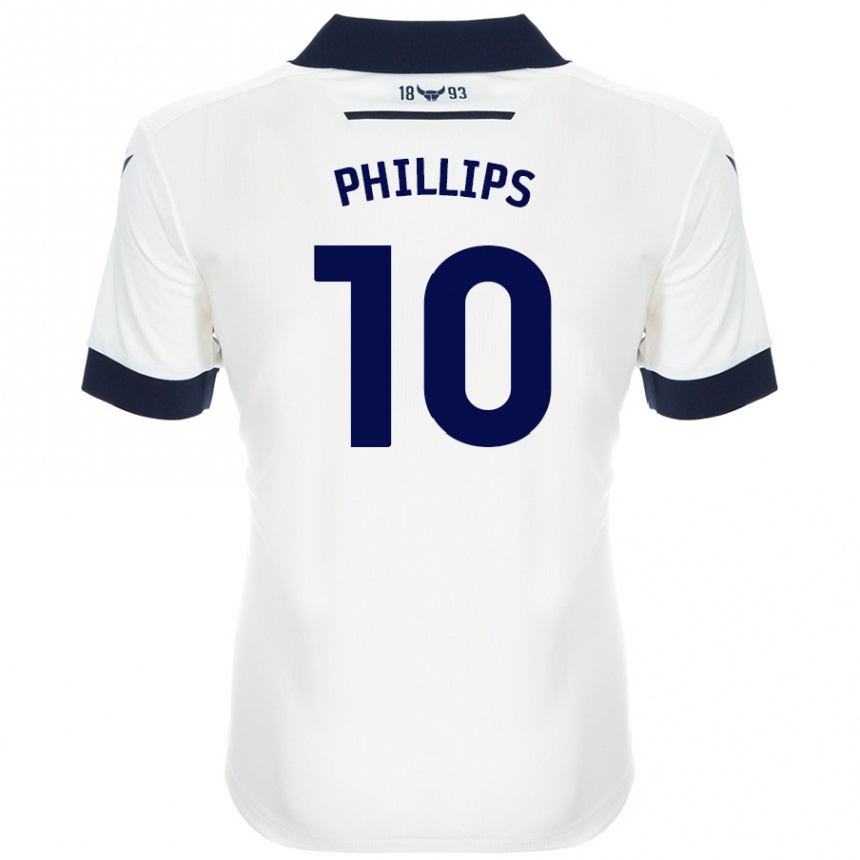 Vaikiškas Matt Phillips #10 Balta Tamsiai Mėlyna Išvykos Marškinėliai 2024/25 T-Shirt