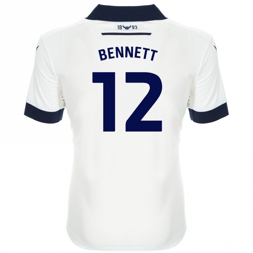 Vaikiškas Joe Bennett #12 Balta Tamsiai Mėlyna Išvykos Marškinėliai 2024/25 T-Shirt