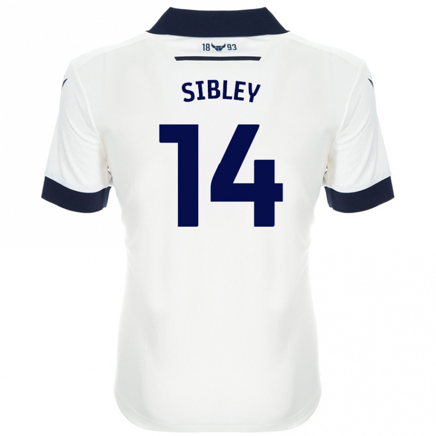 Vaikiškas Louie Sibley #14 Balta Tamsiai Mėlyna Išvykos Marškinėliai 2024/25 T-Shirt