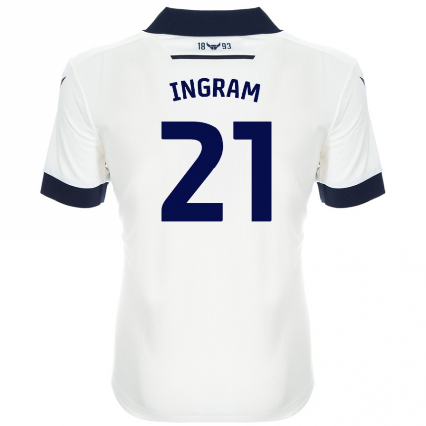 Vaikiškas Matt Ingram #21 Balta Tamsiai Mėlyna Išvykos Marškinėliai 2024/25 T-Shirt