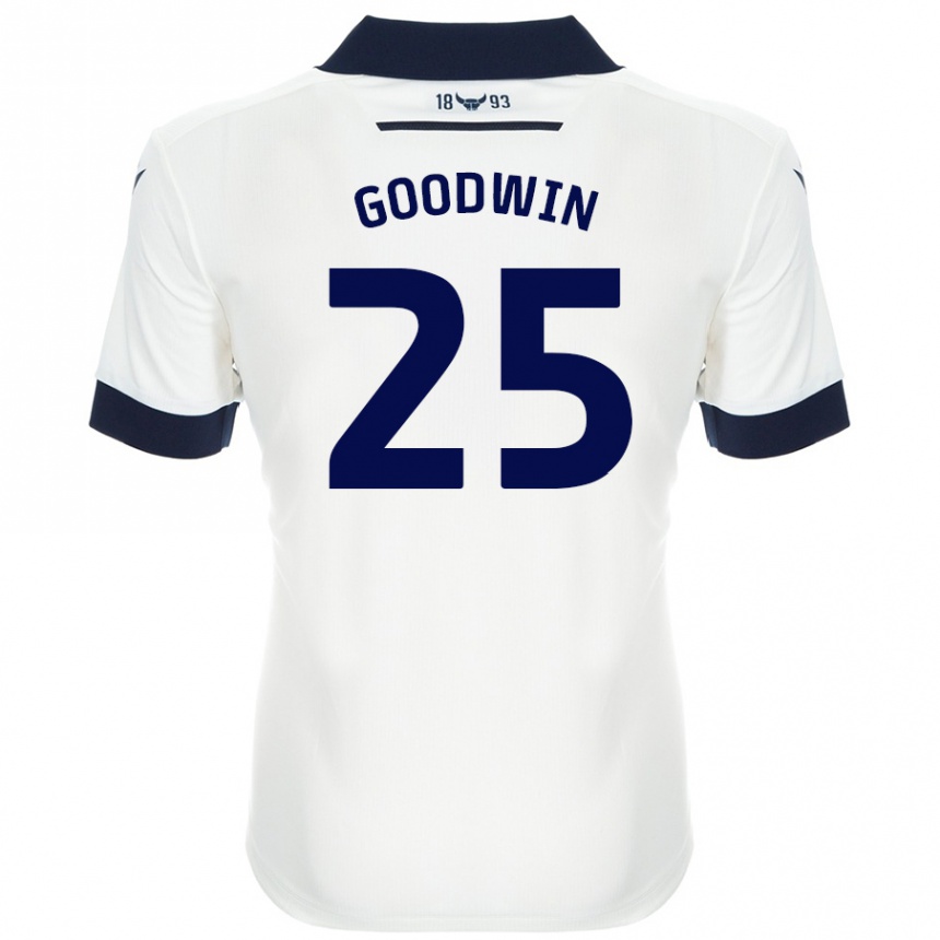 Vaikiškas Will Goodwin #25 Balta Tamsiai Mėlyna Išvykos Marškinėliai 2024/25 T-Shirt