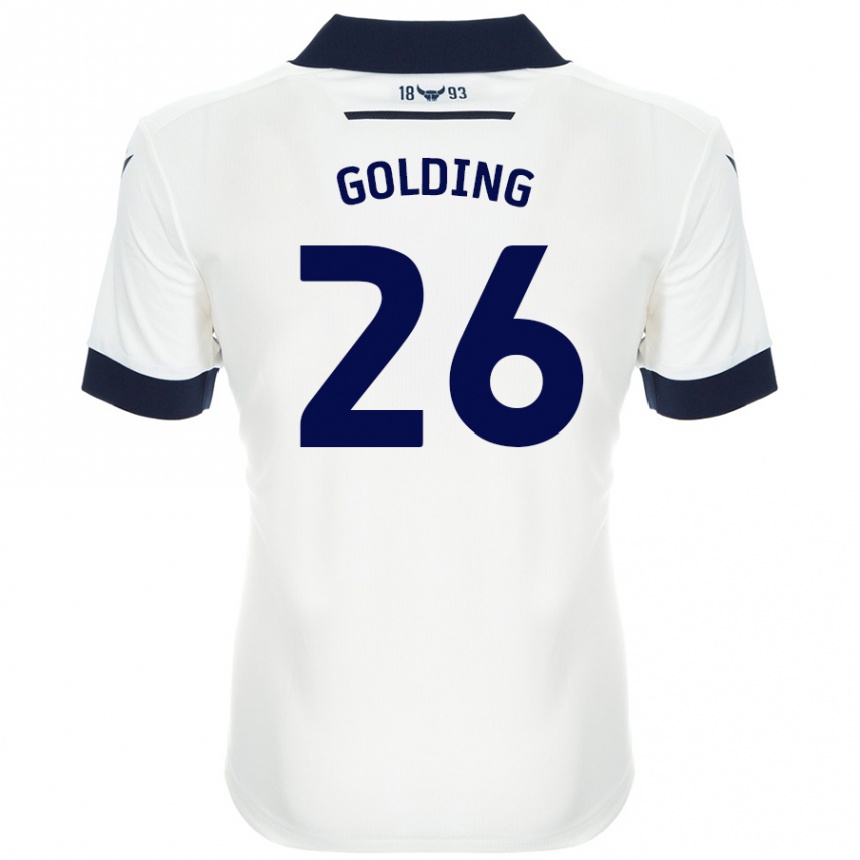 Vaikiškas James Golding #26 Balta Tamsiai Mėlyna Išvykos Marškinėliai 2024/25 T-Shirt