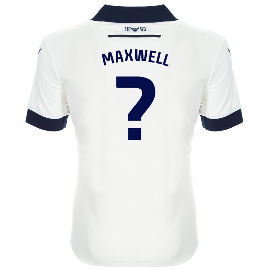 Vaikiškas Rashane Maxwell #0 Balta Tamsiai Mėlyna Išvykos Marškinėliai 2024/25 T-Shirt