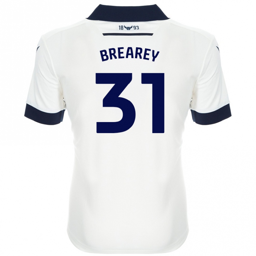 Vaikiškas Eddie Brearey #31 Balta Tamsiai Mėlyna Išvykos Marškinėliai 2024/25 T-Shirt