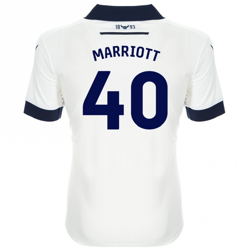 Vaikiškas Monty Marriott #40 Balta Tamsiai Mėlyna Išvykos Marškinėliai 2024/25 T-Shirt