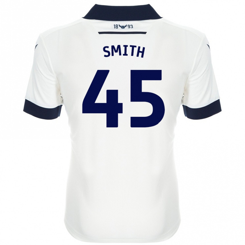 Vaikiškas Max Smith #45 Balta Tamsiai Mėlyna Išvykos Marškinėliai 2024/25 T-Shirt