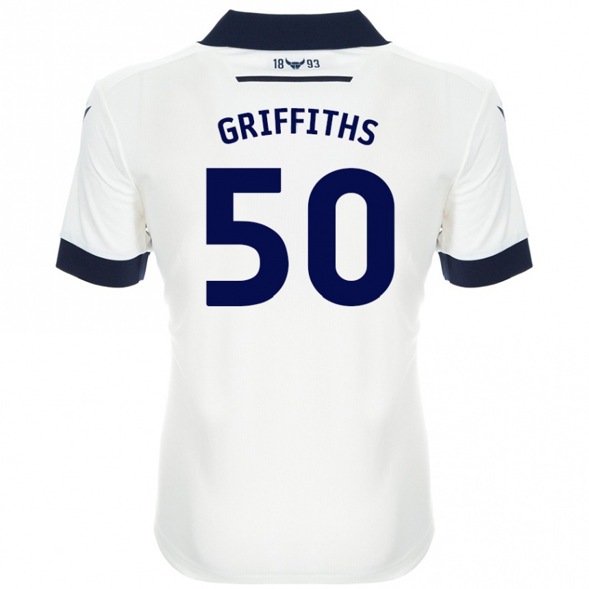 Vaikiškas Louis Griffiths #50 Balta Tamsiai Mėlyna Išvykos Marškinėliai 2024/25 T-Shirt