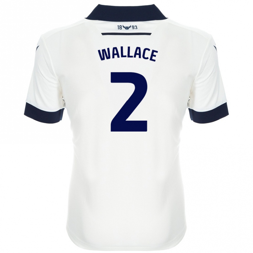 Vaikiškas Emily Wallace #2 Balta Tamsiai Mėlyna Išvykos Marškinėliai 2024/25 T-Shirt