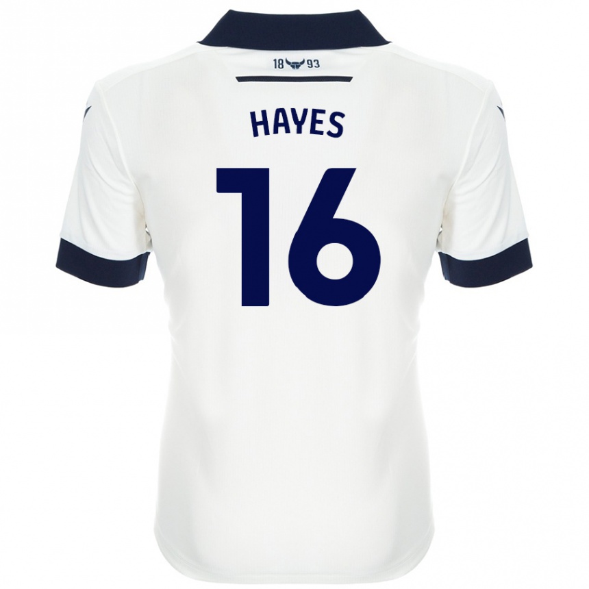 Vaikiškas Georgia Hayes #16 Balta Tamsiai Mėlyna Išvykos Marškinėliai 2024/25 T-Shirt