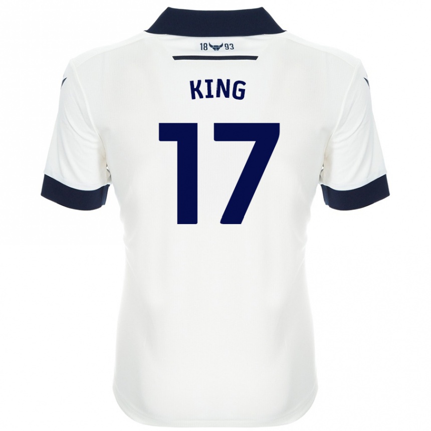 Vaikiškas Sarah King #17 Balta Tamsiai Mėlyna Išvykos Marškinėliai 2024/25 T-Shirt