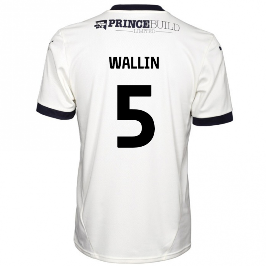 Vaikiškas Oscar Wallin #5 Ne Balta Juoda Išvykos Marškinėliai 2024/25 T-Shirt