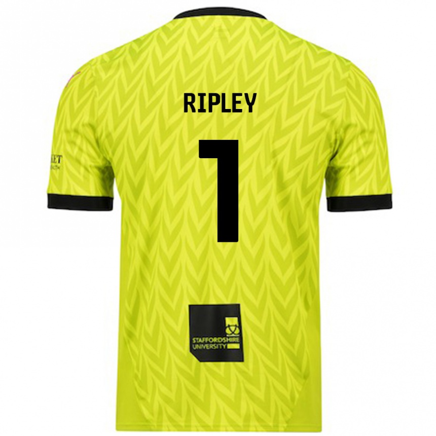 Vaikiškas Connor Ripley #1 Fluorescencinė Žalia Išvykos Marškinėliai 2024/25 T-Shirt