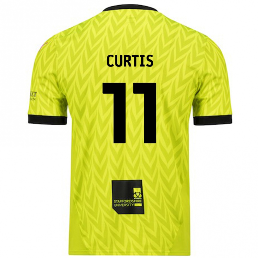 Vaikiškas Ronan Curtis #11 Fluorescencinė Žalia Išvykos Marškinėliai 2024/25 T-Shirt