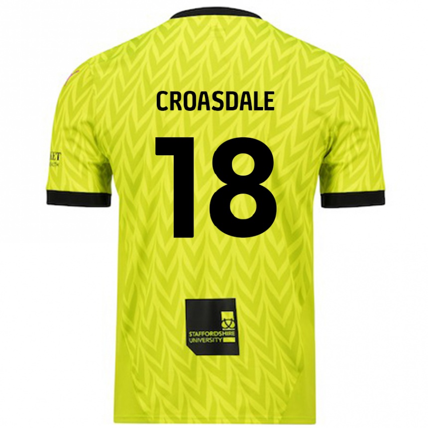 Vaikiškas Ryan Croasdale #18 Fluorescencinė Žalia Išvykos Marškinėliai 2024/25 T-Shirt