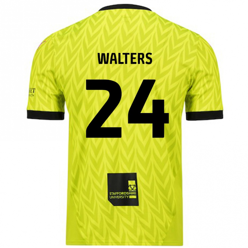 Vaikiškas Rhys Walters #24 Fluorescencinė Žalia Išvykos Marškinėliai 2024/25 T-Shirt