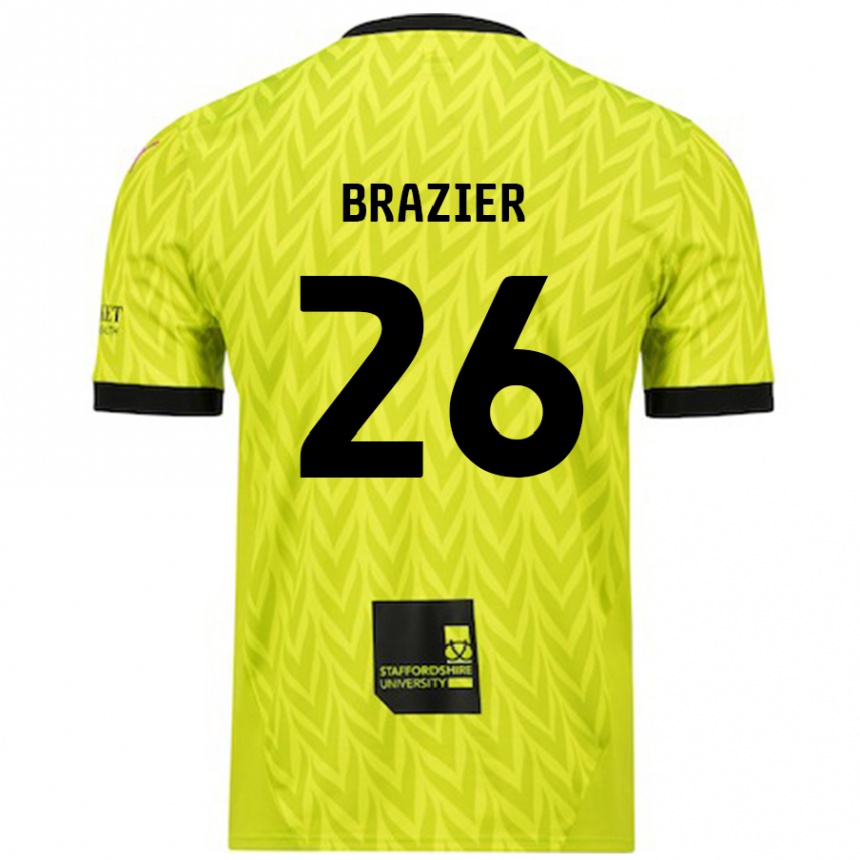 Vaikiškas Liam Brazier #26 Fluorescencinė Žalia Išvykos Marškinėliai 2024/25 T-Shirt