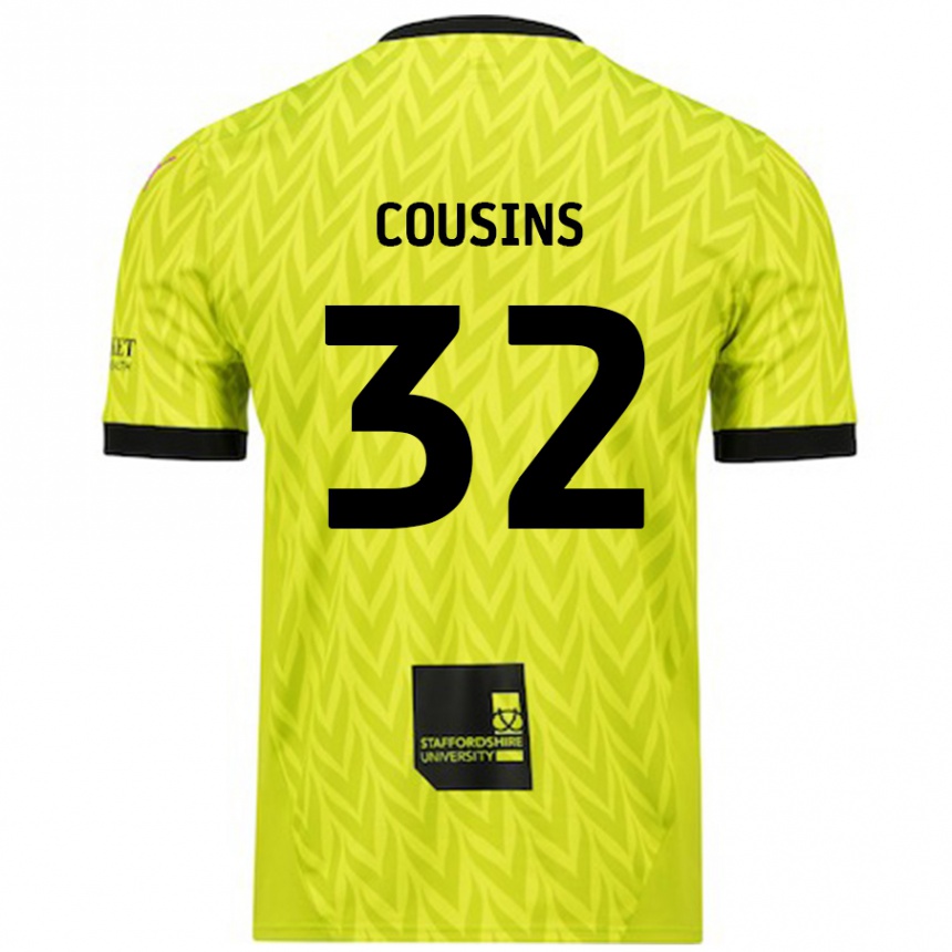 Vaikiškas Logan Cousins #32 Fluorescencinė Žalia Išvykos Marškinėliai 2024/25 T-Shirt