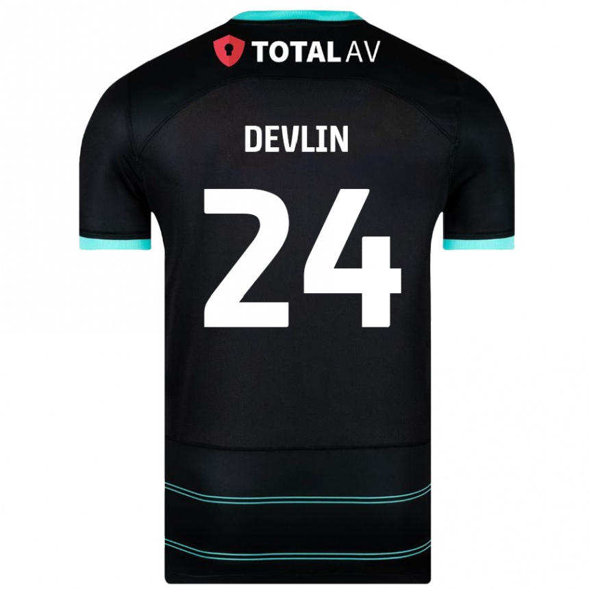 Vaikiškas Terry Devlin #24 Juoda Išvykos Marškinėliai 2024/25 T-Shirt