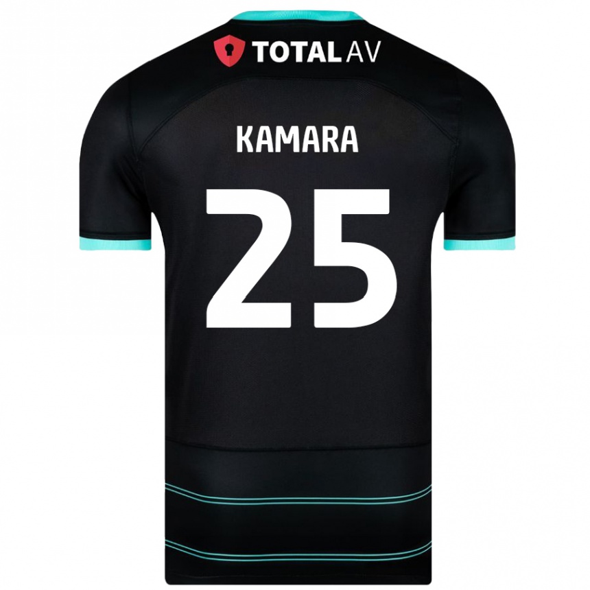 Vaikiškas Abdoulaye Kamara #25 Juoda Išvykos Marškinėliai 2024/25 T-Shirt