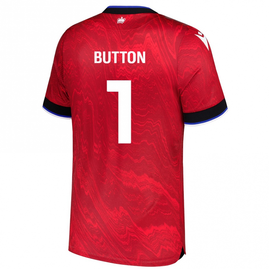 Vaikiškas David Button #1 Raudona Juoda Išvykos Marškinėliai 2024/25 T-Shirt