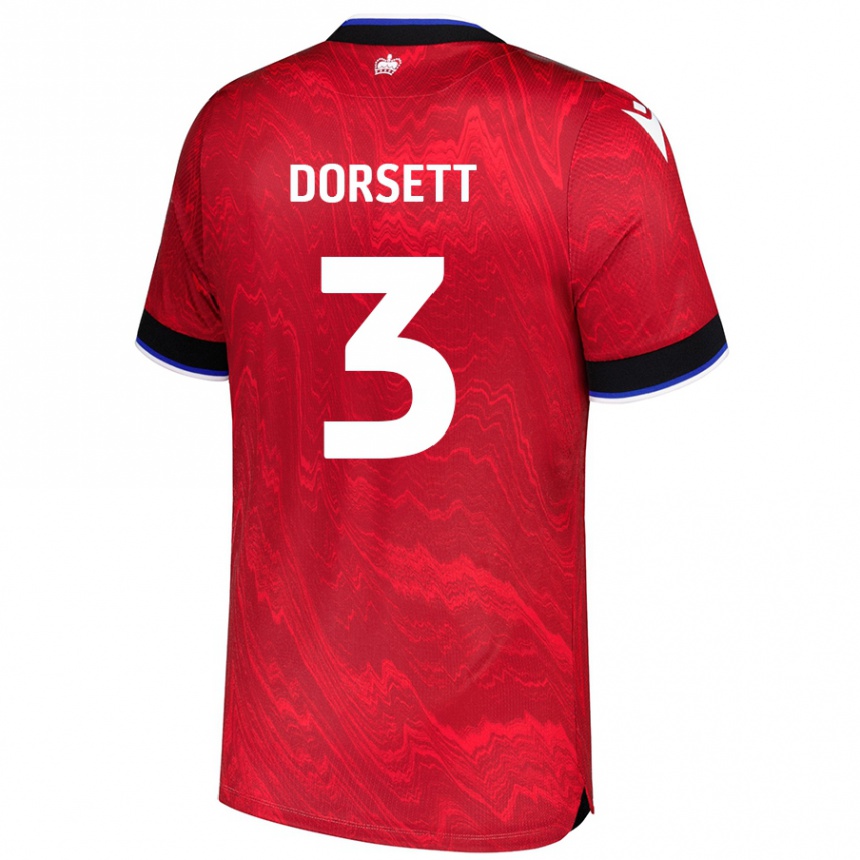 Vaikiškas Jeriel Dorsett #3 Raudona Juoda Išvykos Marškinėliai 2024/25 T-Shirt