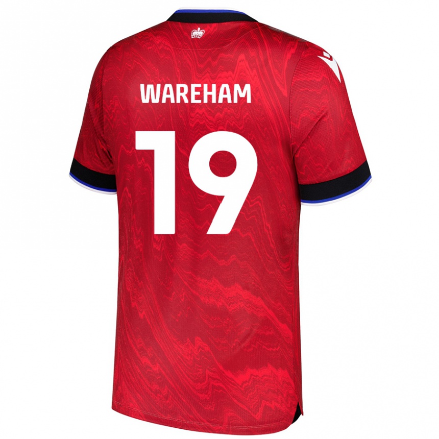 Vaikiškas Jayden Wareham #19 Raudona Juoda Išvykos Marškinėliai 2024/25 T-Shirt