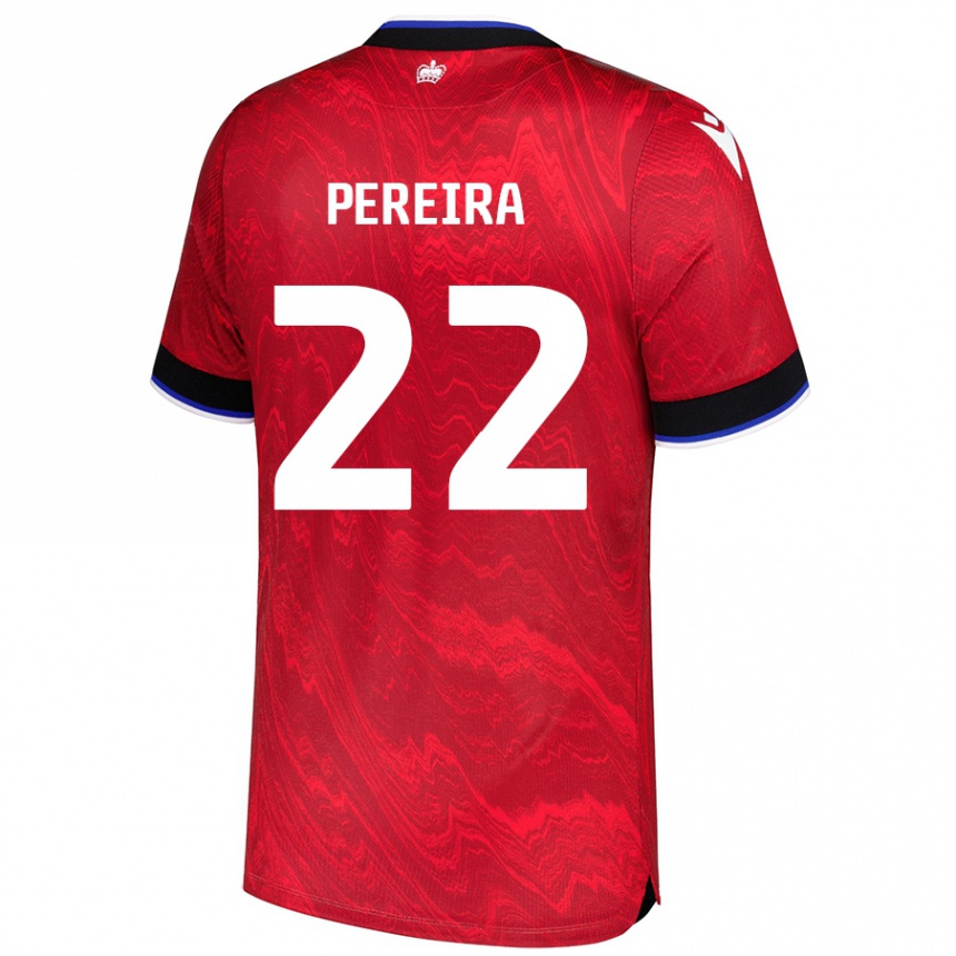 Vaikiškas Joel Pereira #22 Raudona Juoda Išvykos Marškinėliai 2024/25 T-Shirt