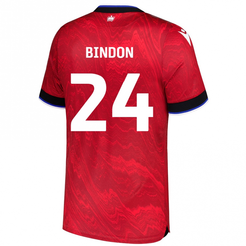 Vaikiškas Tyler Bindon #24 Raudona Juoda Išvykos Marškinėliai 2024/25 T-Shirt