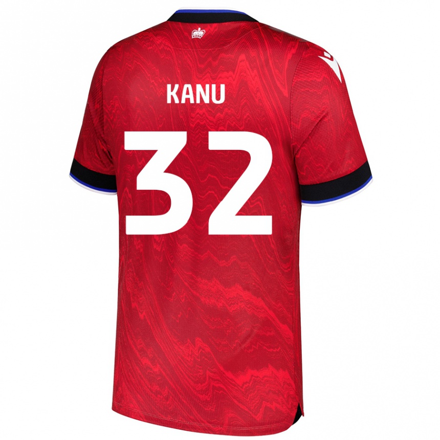 Vaikiškas Abraham Kanu #32 Raudona Juoda Išvykos Marškinėliai 2024/25 T-Shirt