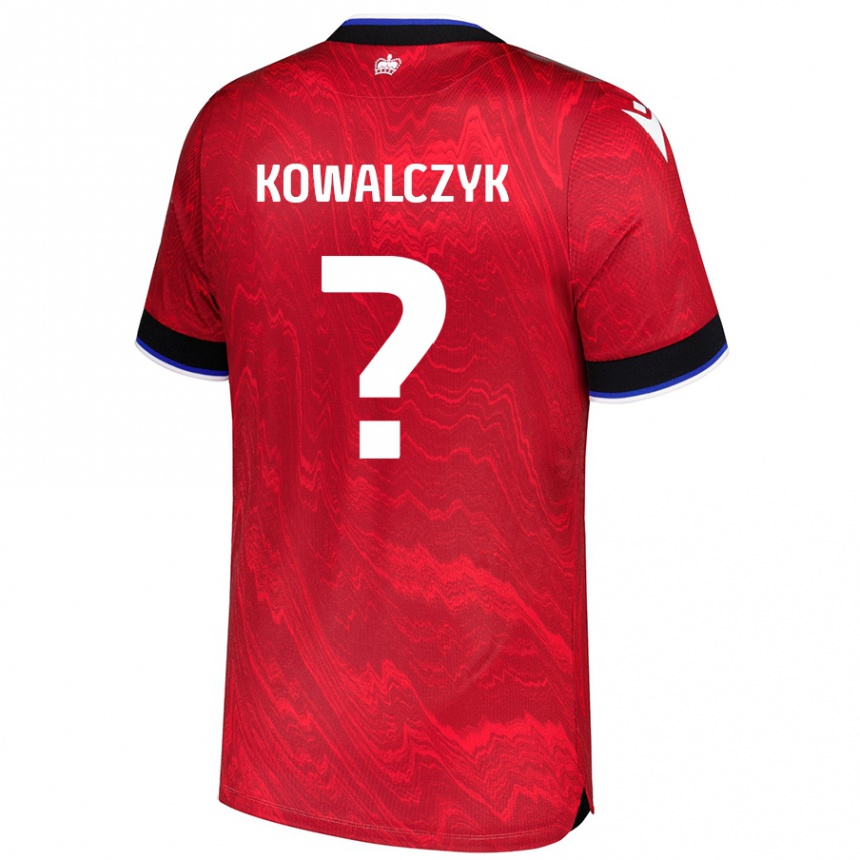 Vaikiškas Kacper Kowalczyk #0 Raudona Juoda Išvykos Marškinėliai 2024/25 T-Shirt