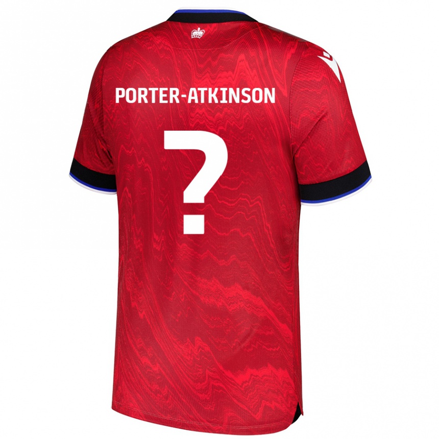 Vaikiškas Jayden Porter-Atkinson #0 Raudona Juoda Išvykos Marškinėliai 2024/25 T-Shirt