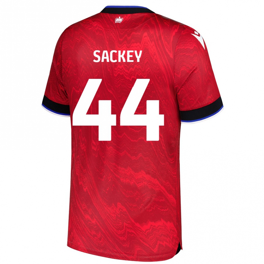 Vaikiškas Tyler Sackey #44 Raudona Juoda Išvykos Marškinėliai 2024/25 T-Shirt