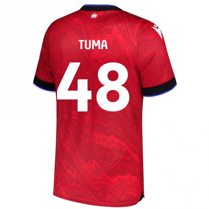 Vaikiškas Basil Tuma #48 Raudona Juoda Išvykos Marškinėliai 2024/25 T-Shirt