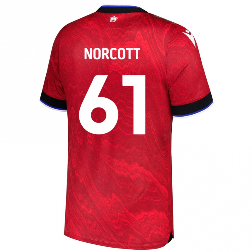 Vaikiškas Tom Norcott #61 Raudona Juoda Išvykos Marškinėliai 2024/25 T-Shirt