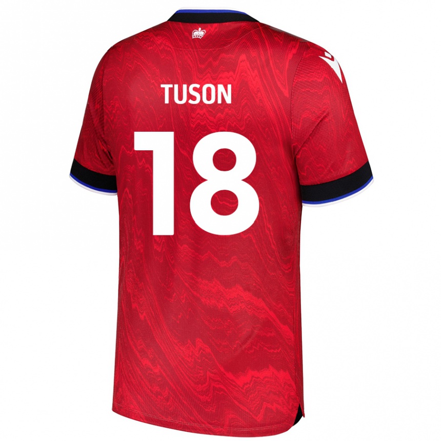 Vaikiškas Freya Meadows-Tuson #18 Raudona Juoda Išvykos Marškinėliai 2024/25 T-Shirt