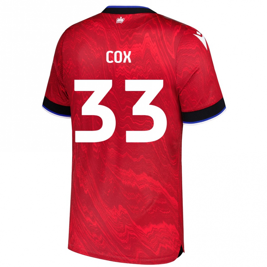 Vaikiškas Bella Cox #33 Raudona Juoda Išvykos Marškinėliai 2024/25 T-Shirt