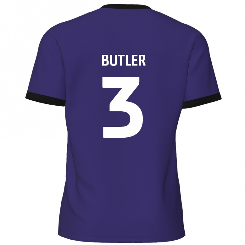 Vaikiškas Dan Butler #3 Violetinė Išvykos Marškinėliai 2024/25 T-Shirt