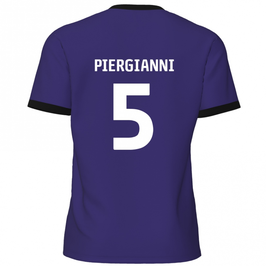 Vaikiškas Carl Piergianni #5 Violetinė Išvykos Marškinėliai 2024/25 T-Shirt