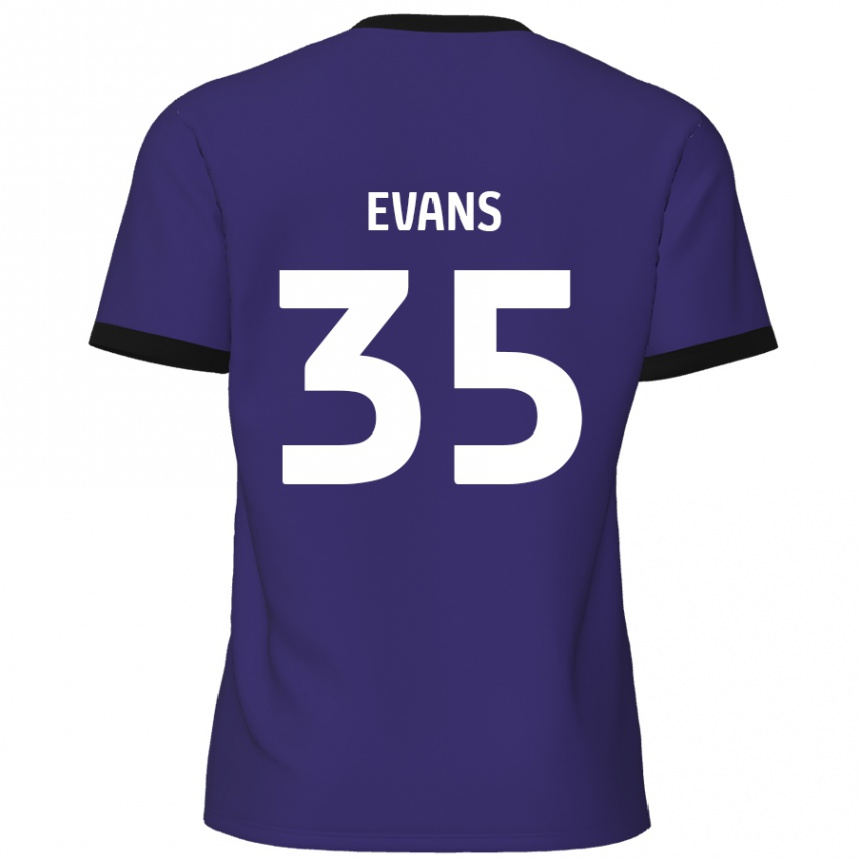 Vaikiškas Makise Evans #35 Violetinė Išvykos Marškinėliai 2024/25 T-Shirt