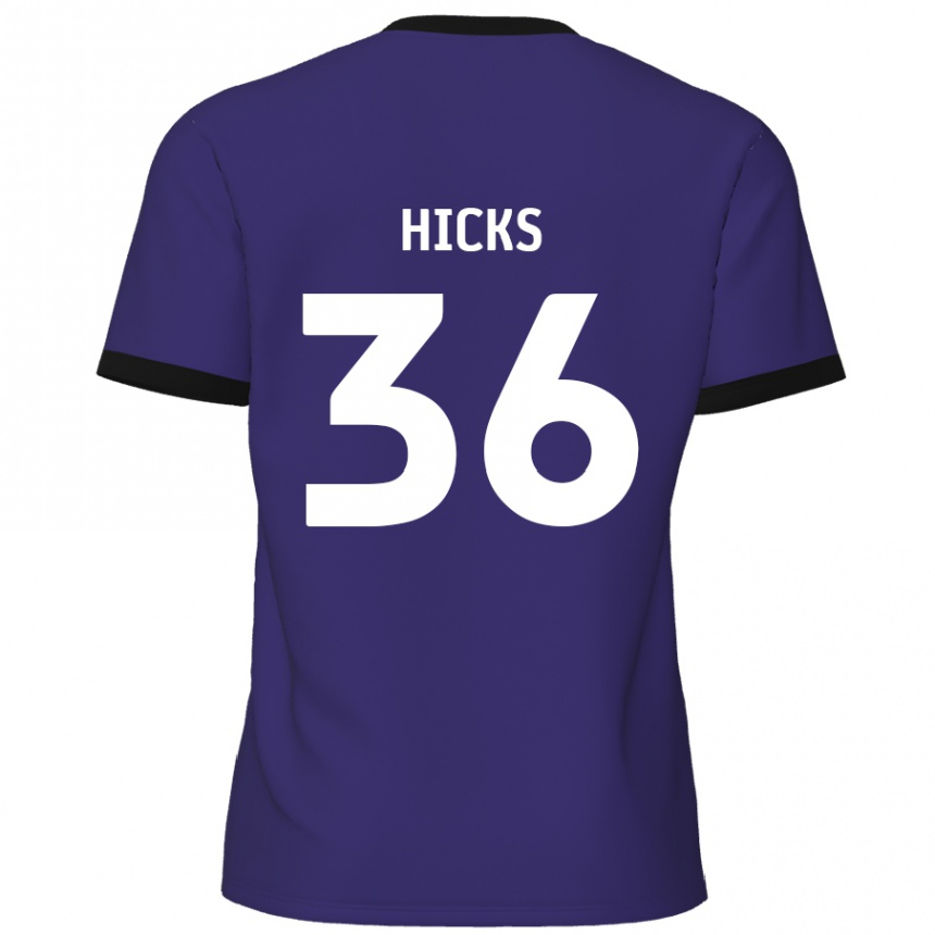 Vaikiškas David Hicks #36 Violetinė Išvykos Marškinėliai 2024/25 T-Shirt