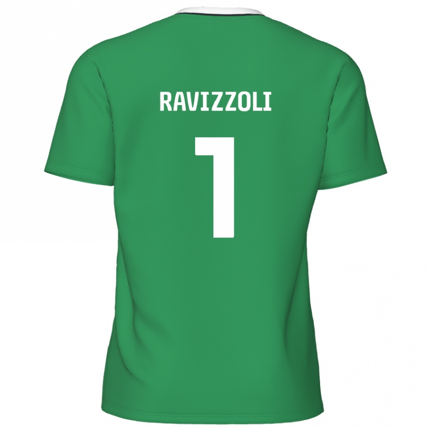 Vaikiškas Franco Ravizzoli #1 Žalia Baltos Juostelės Išvykos Marškinėliai 2024/25 T-Shirt