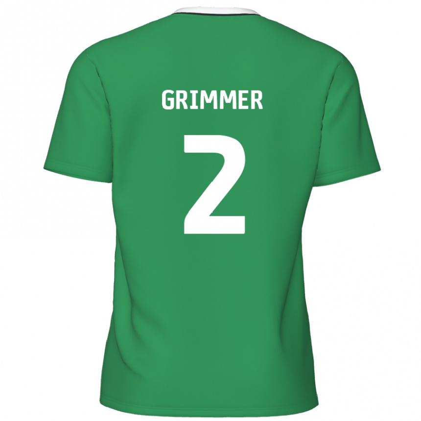 Vaikiškas Jack Grimmer #2 Žalia Baltos Juostelės Išvykos Marškinėliai 2024/25 T-Shirt