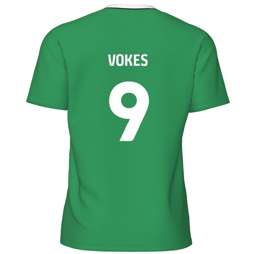 Vaikiškas Sam Vokes #9 Žalia Baltos Juostelės Išvykos Marškinėliai 2024/25 T-Shirt