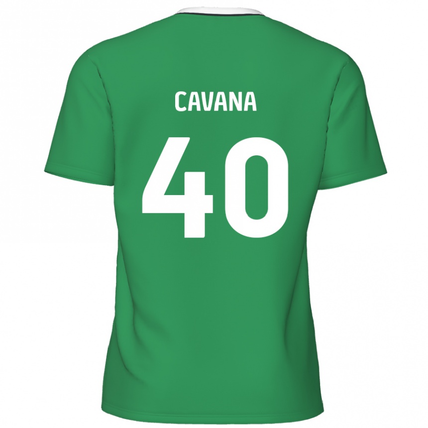 Vaikiškas Max Cavana #40 Žalia Baltos Juostelės Išvykos Marškinėliai 2024/25 T-Shirt